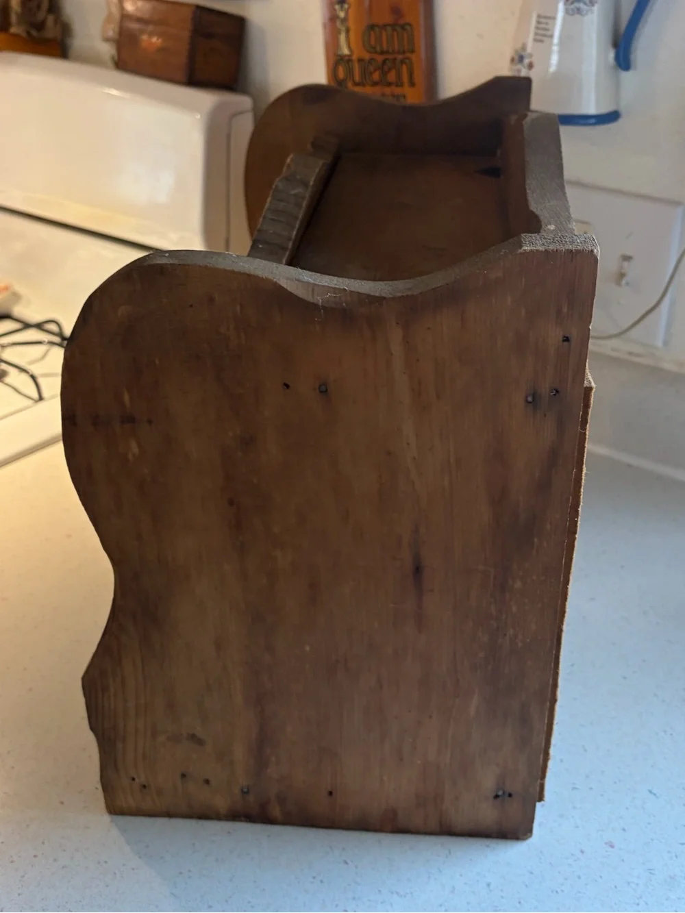 Vintage Wood Bread Box Farmhouse granny Cottage core Kitchen Storage
